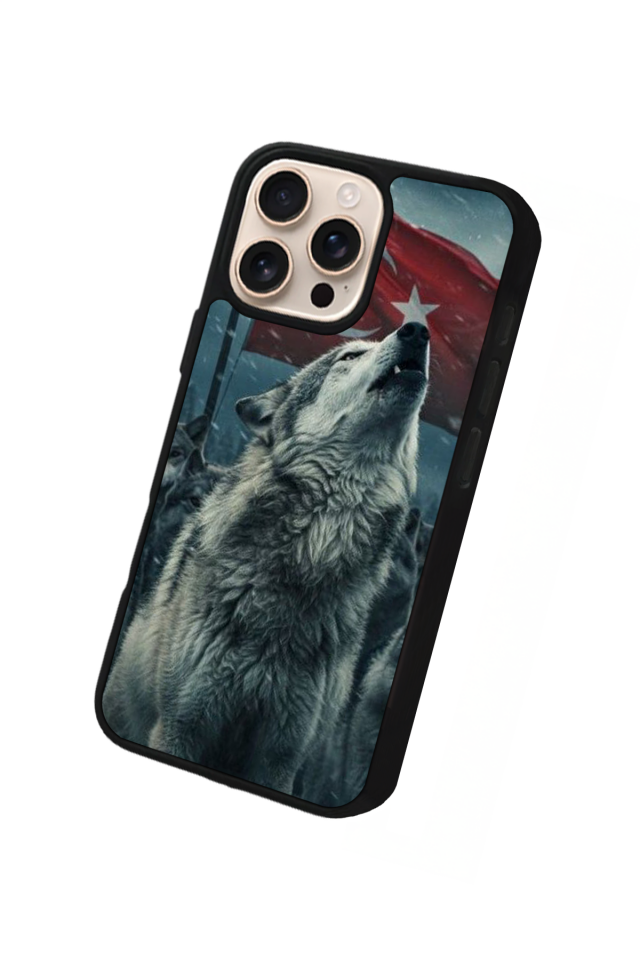 iPhone 14 Pro Max Uyumlu Bozkurt Tasarımlı Glossy Premium Kılıf