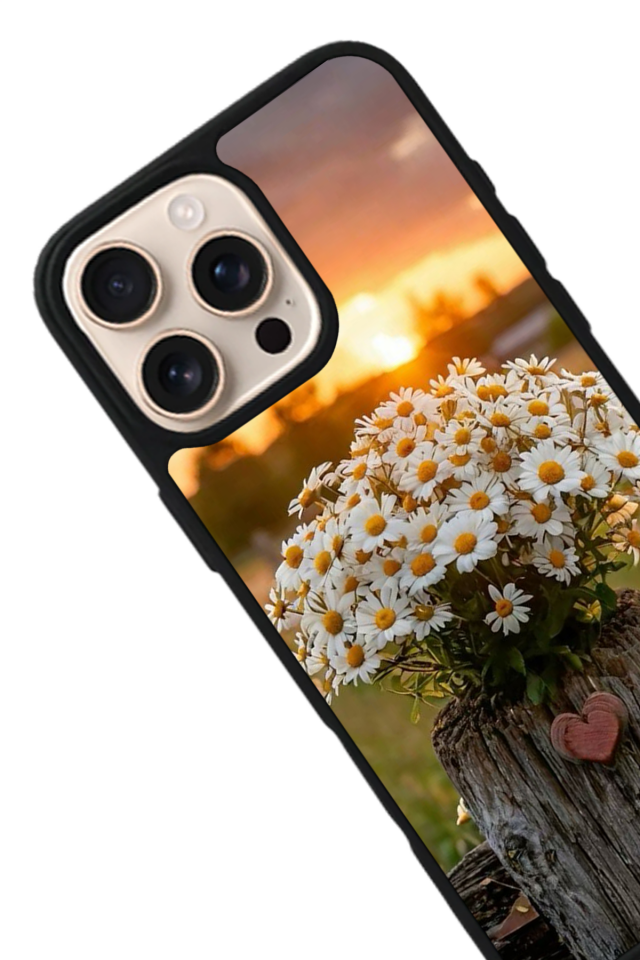 iPhone 16 Pro Uyumlu Cicek Tasarımlı Glossy Premium Kılıf
