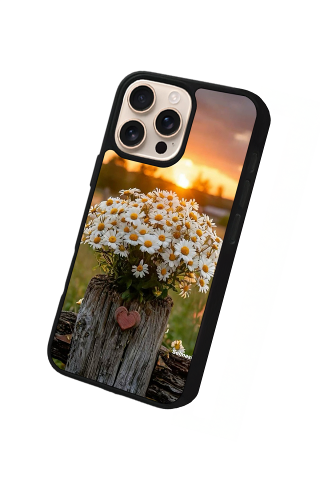 iPhone 16 Pro Uyumlu Cicek Tasarımlı Glossy Premium Kılıf