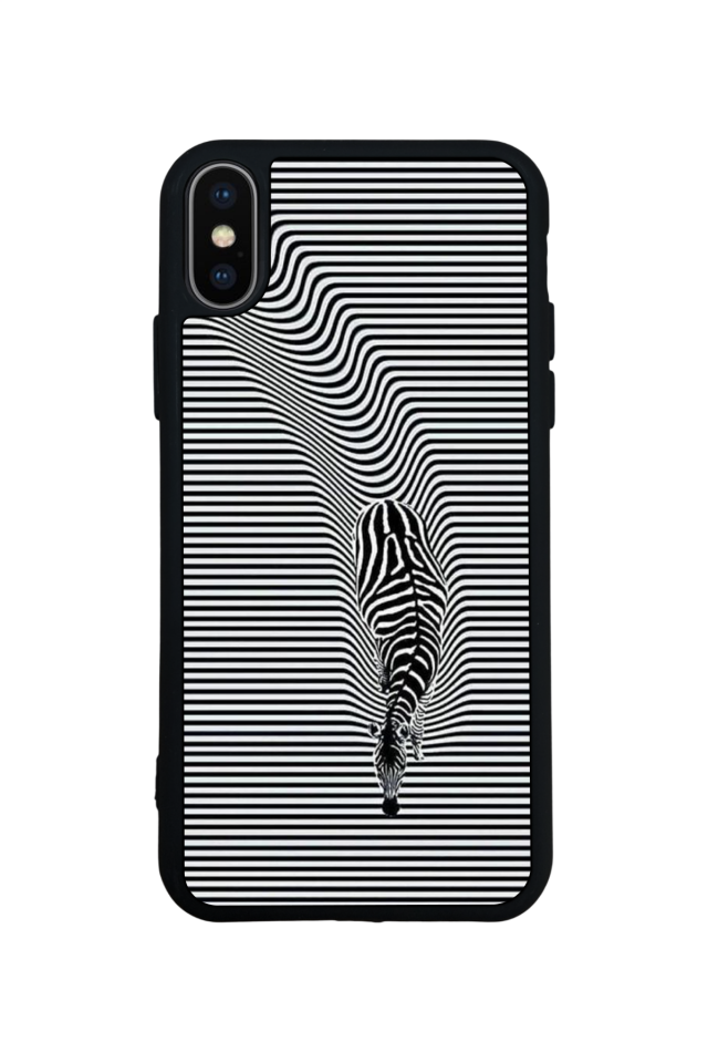iPhone X/ XS Uyumlu Çizgi Sanatı Tasarımlı Glossy Premium Kılıf