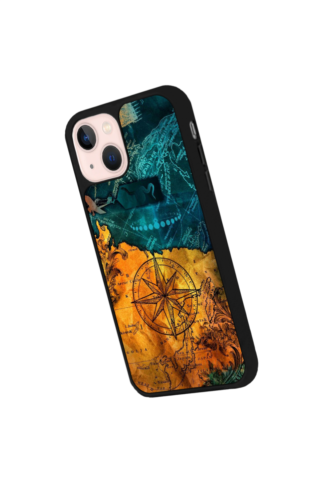 iPhone 15 Plus Uyumlu Harita Tasarımlı Glossy Premium Kılıf