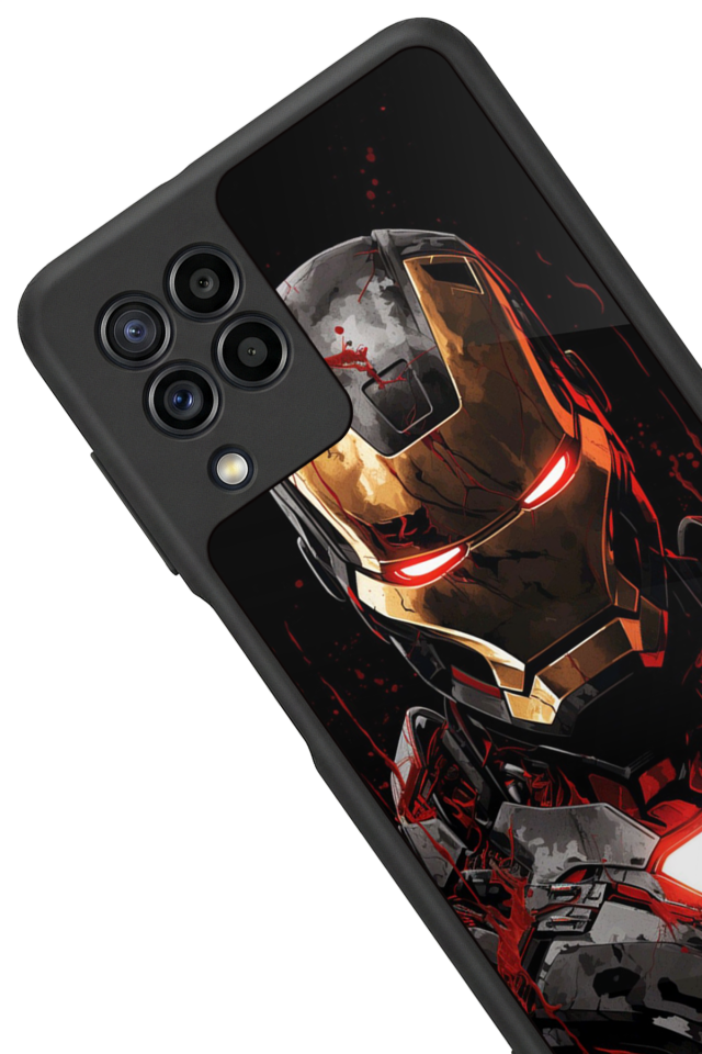 Samsung Galaxy M32 Uyumlu  Iron Man ( Demir Adam ) Tasarımlı Glossy Premium Kılıf