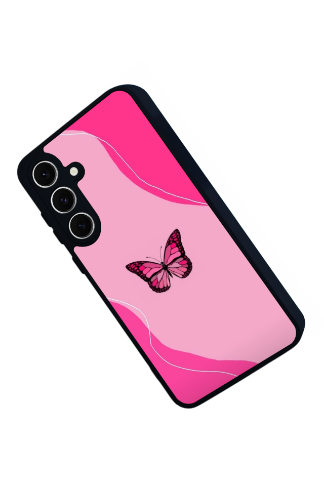 Samsung Galaxy S24 FE Uyumlu Kelebek Tasarımlı Glossy Premium Kılıf