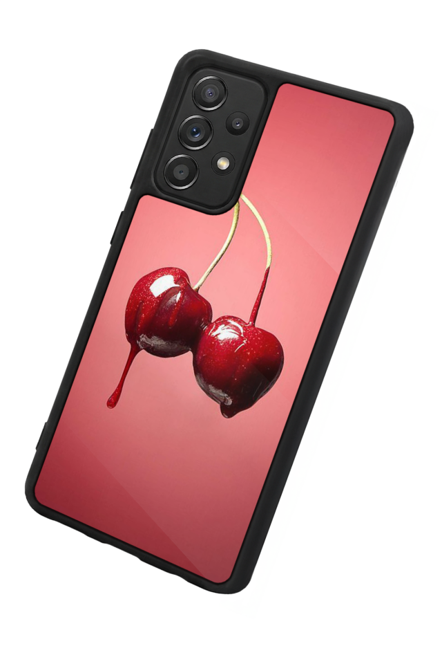 Samsung Galaxy A72 Uyumlu Kiraz Tasarımlı Glossy Premium Kılıf