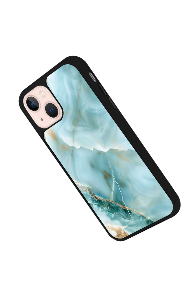 iPhone 14 Plus Uyumlu Mermer Marble Tasarımlı Glossy Premium Kılıf