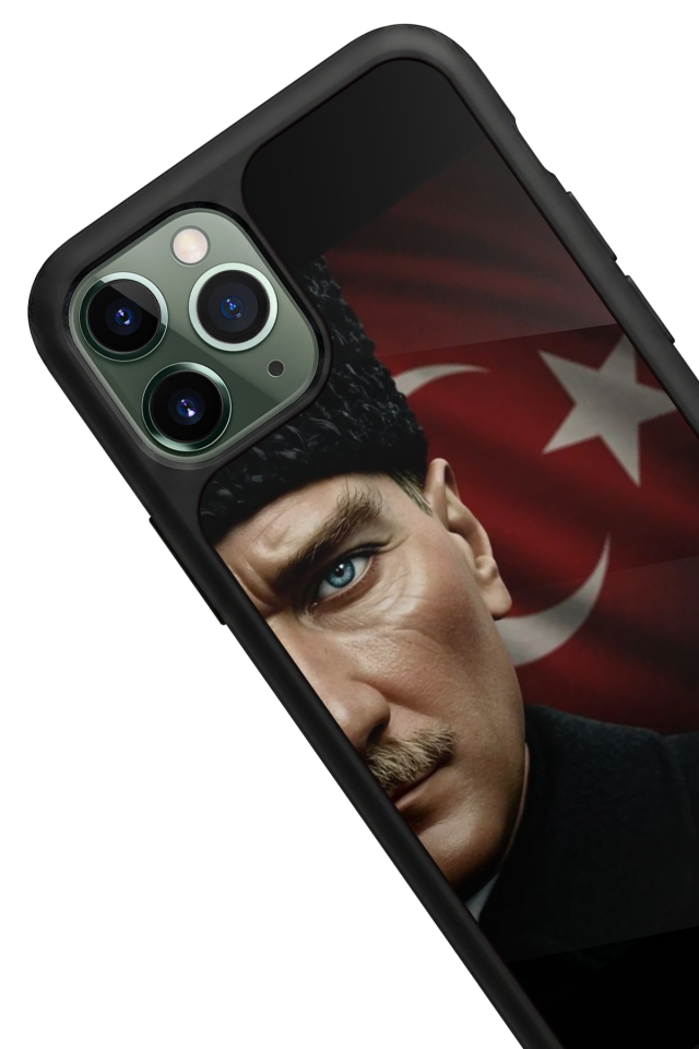 iPhone 11 Pro Uyumlu Mustafa Kemal Ataturk Tasarımlı Glossy Premium Kılıf