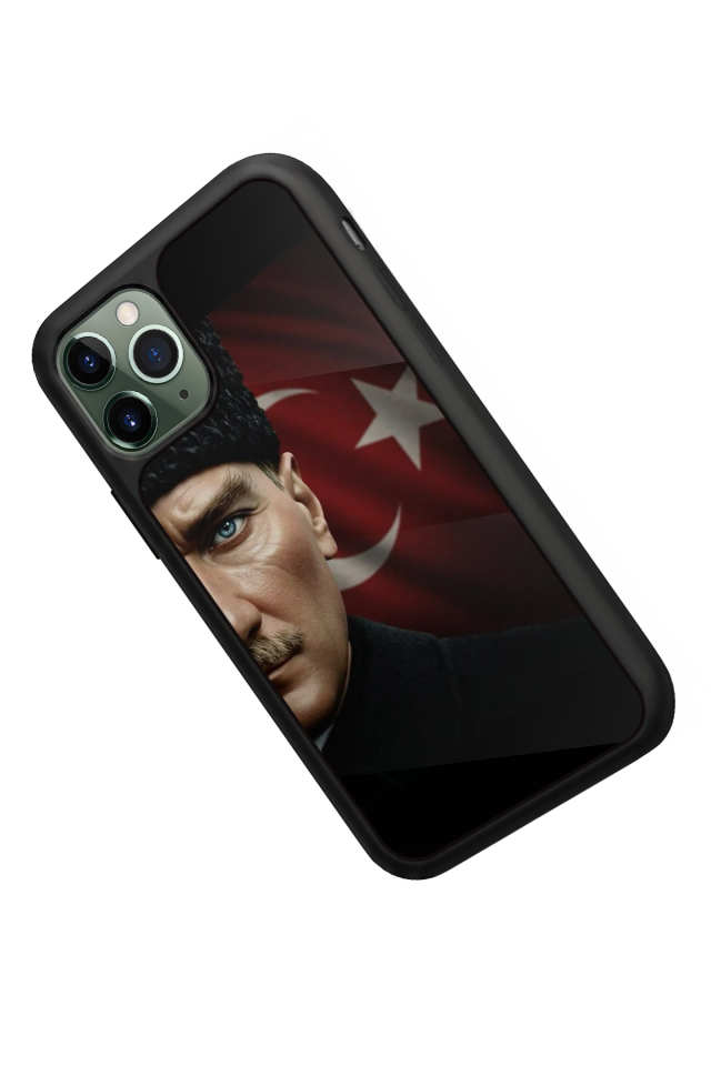 iPhone 11 Pro Uyumlu Mustafa Kemal Ataturk Tasarımlı Glossy Premium Kılıf