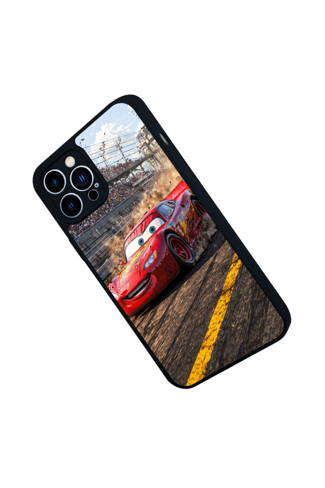 iPhone 12 Pro Max Uyumlu Şimsek McQueen Tasarımlı Glossy Premium Kılıf