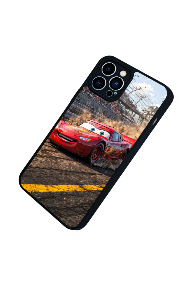 iPhone 12 Pro Max Uyumlu Şimsek McQueen Tasarımlı Glossy Premium Kılıf