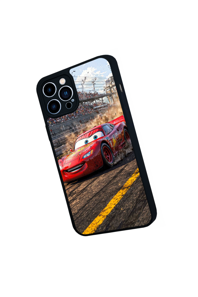 iPhone 12 Pro Max Uyumlu Şimsek McQueen Tasarımlı Glossy Premium Kılıf