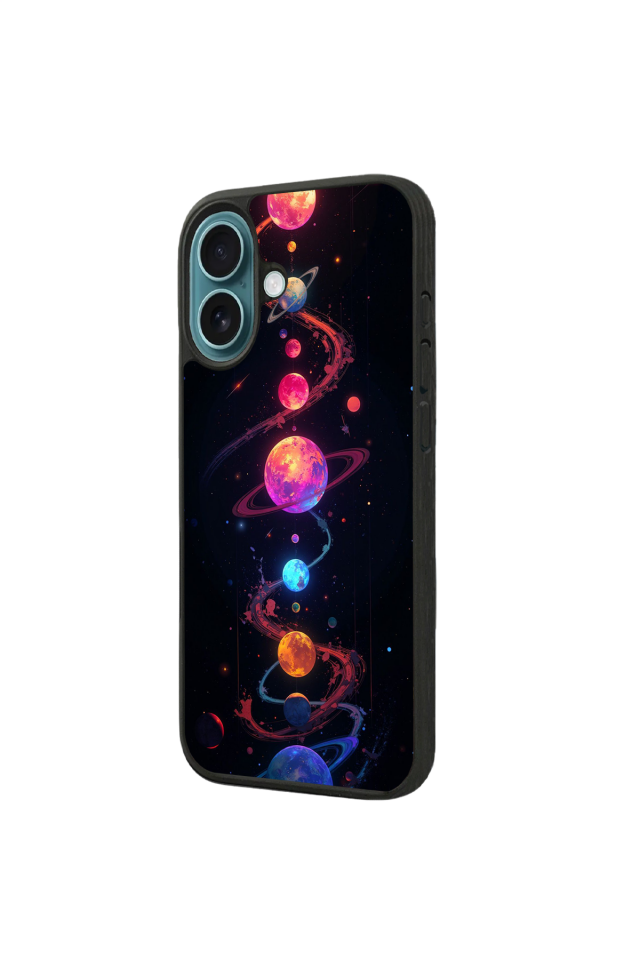 iPhone 16 Uyumlu Uzay Tasarımlı Glossy Premium Kılıf