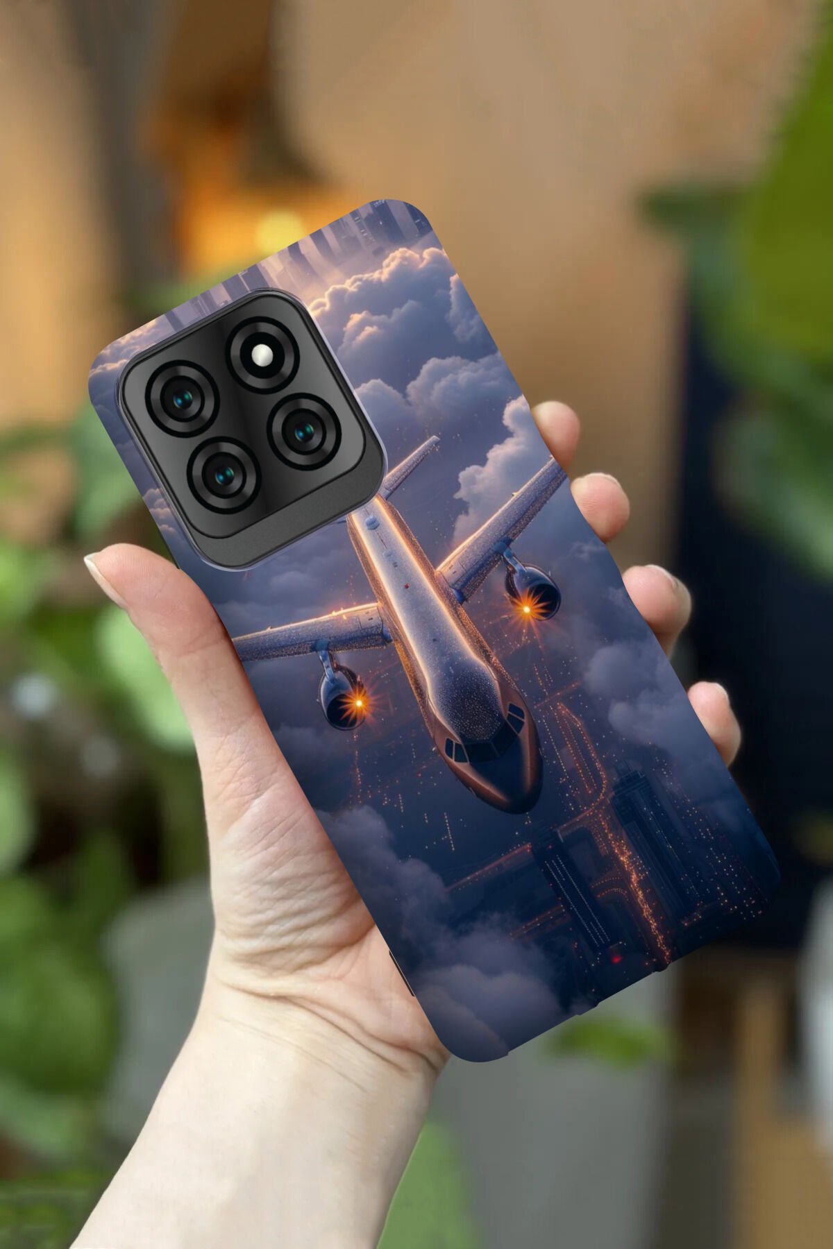 Reeder S71 Uyumlu Kamera Korumalı Uçak Desenli HD Baskılı Silikon Kılıf