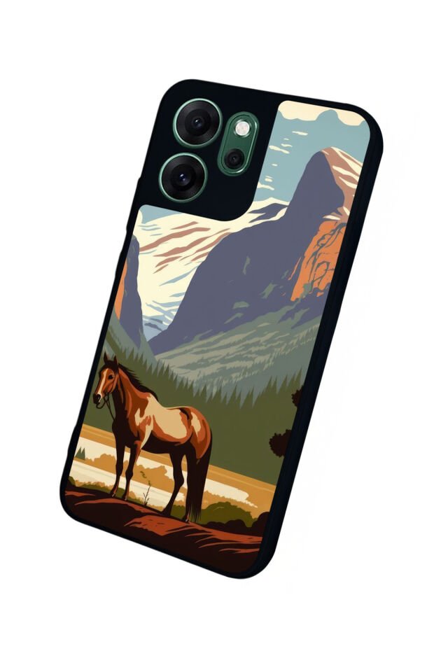 Oppo Reno 14F Uyumlu At Horse Tasarımlı Glossy Premium Kılıf