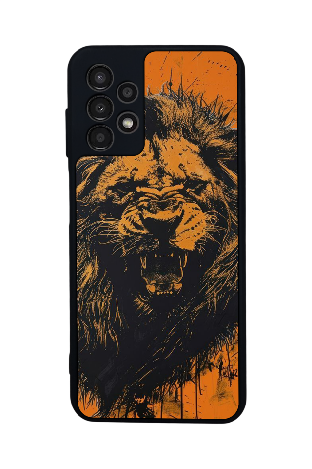 Samsung Galaxy A13 Uyumlu Aslan Tasarımlı Glossy Premium Kılıf