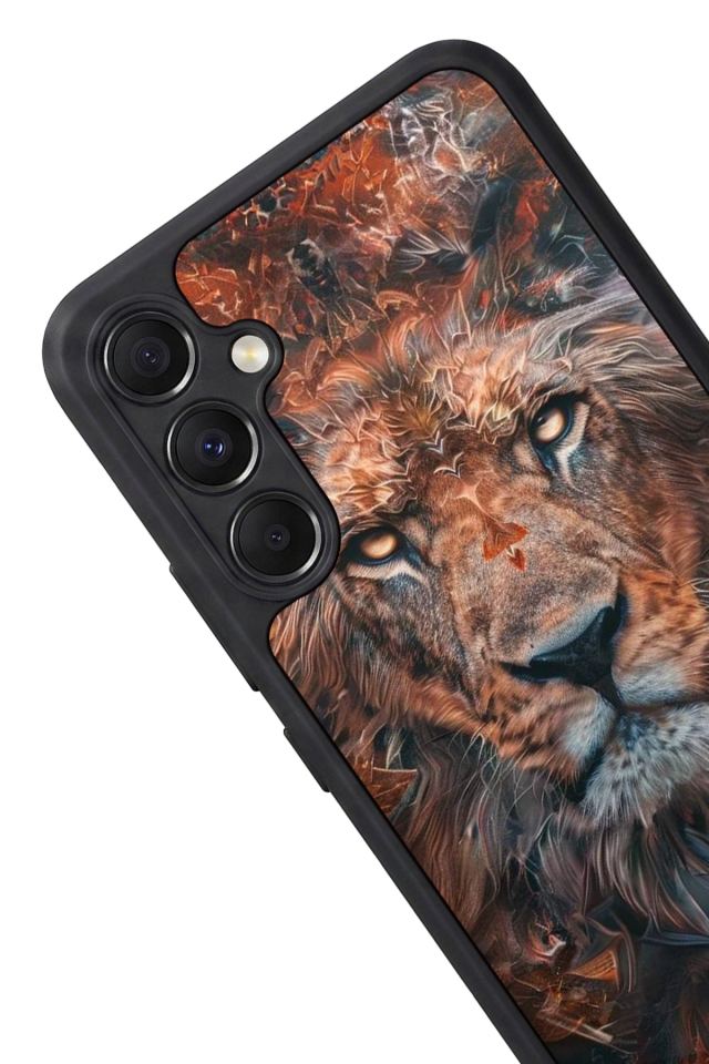 Samsung Galaxy M34 Uyumlu Aslan Tasarımlı Glossy Premium Kılıf