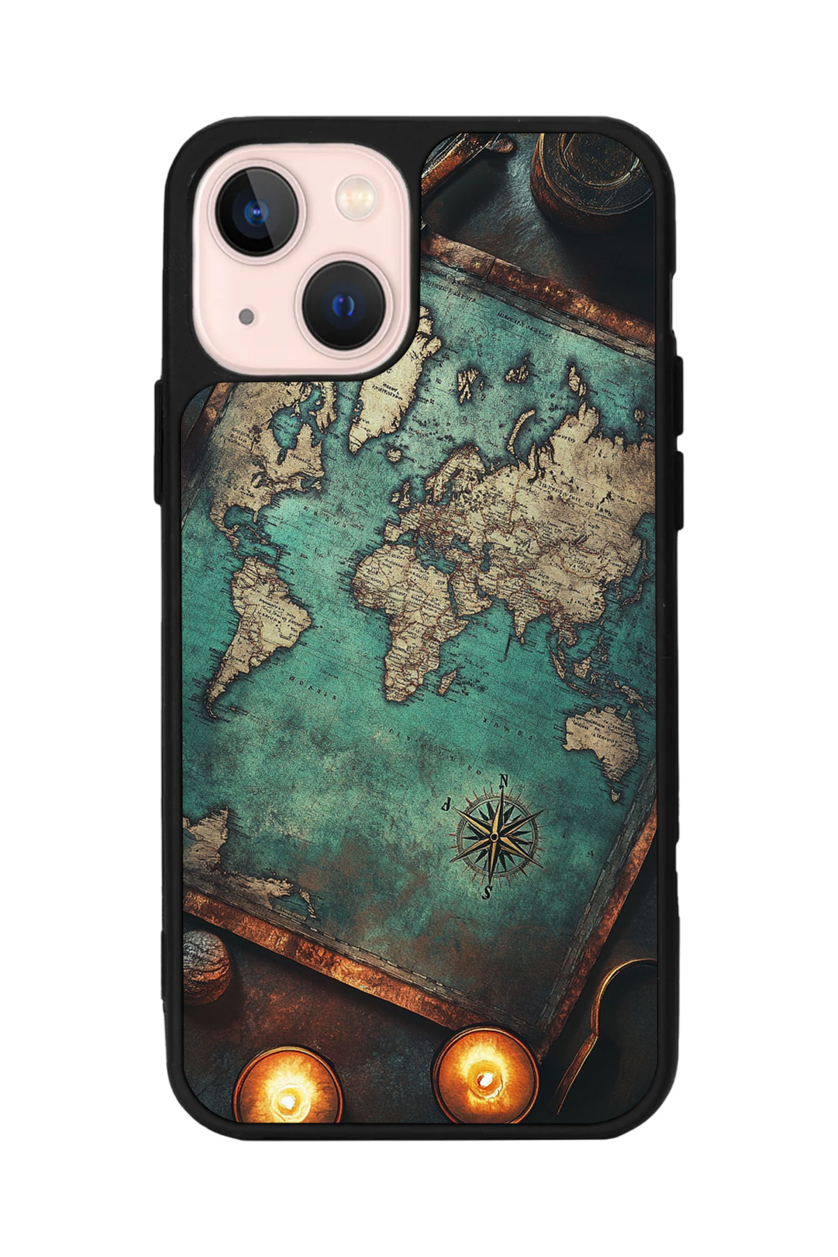 iPhone 15 Plus Uyumlu Harita Tasarımlı Glossy Premium Kılıf