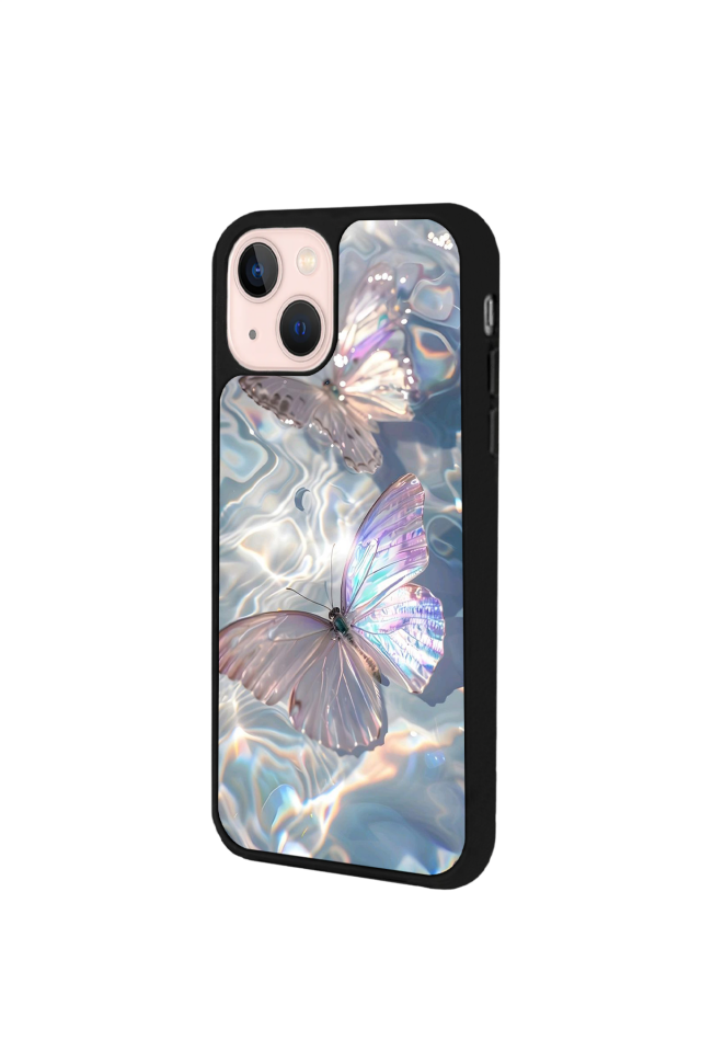 iPhone 13 Mini Uyumlu Kelebek Tasarımlı Glossy Premium Kılıf