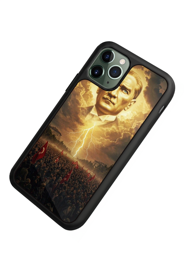 iPhone 11 Pro Uyumlu Mustafa Kemal Ataturk Tasarımlı Glossy Premium Kılıf