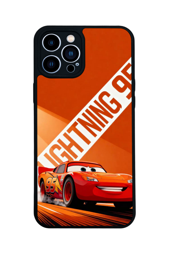 iPhone 12 Pro Max Uyumlu Şimsek McQueen Tasarımlı Glossy Premium Kılıf