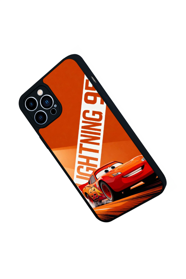 iPhone 12 Pro Max Uyumlu Şimsek McQueen Tasarımlı Glossy Premium Kılıf