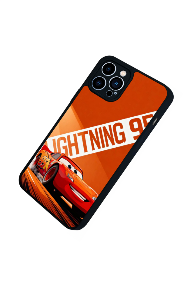 iPhone 12 Pro Max Uyumlu Şimsek McQueen Tasarımlı Glossy Premium Kılıf