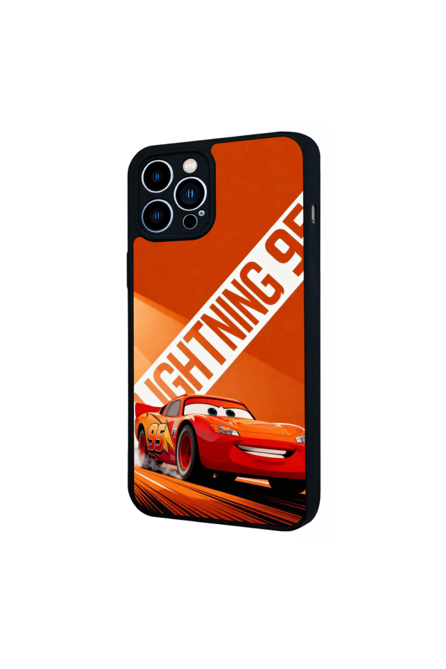 iPhone 12 Pro Max Uyumlu Şimsek McQueen Tasarımlı Glossy Premium Kılıf