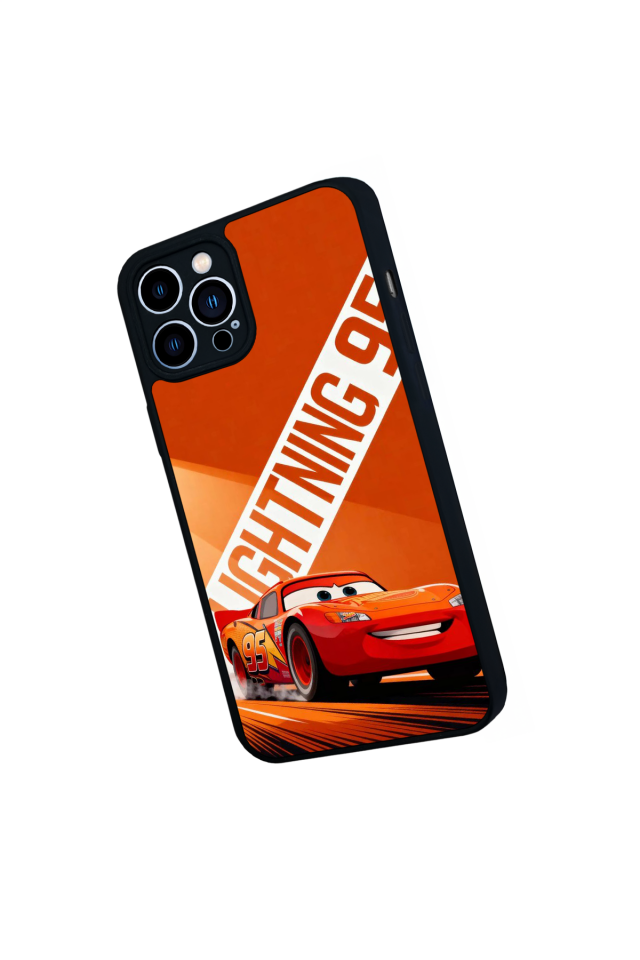 iPhone 12 Pro Max Uyumlu Şimsek McQueen Tasarımlı Glossy Premium Kılıf