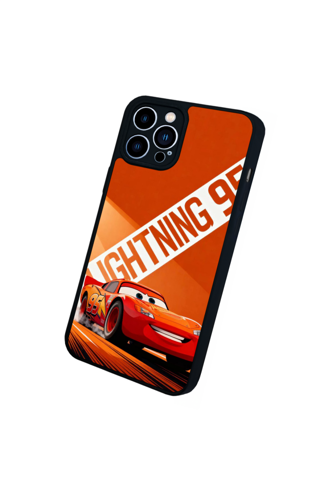 iPhone 12 Pro Max Uyumlu Şimsek McQueen Tasarımlı Glossy Premium Kılıf