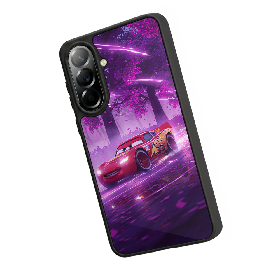 Samsung Galaxy A57 Uyumlu Şimsek McQueen Tasarımlı Glossy Premium Kılıf