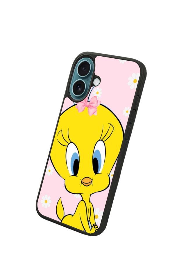 iPhone 16 Plus Uyumlu Tweety Tasarımlı Glossy Premium Kılıf