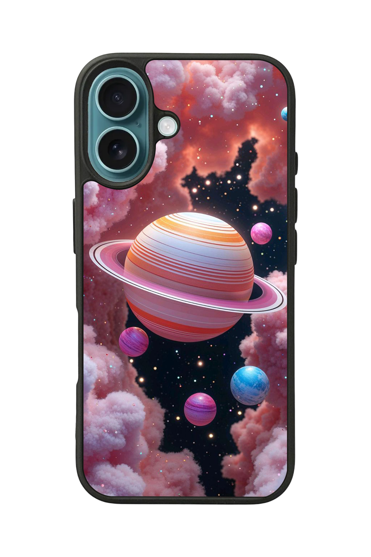iPhone 16 Uyumlu Uzay Tasarımlı Glossy Premium Kılıf
