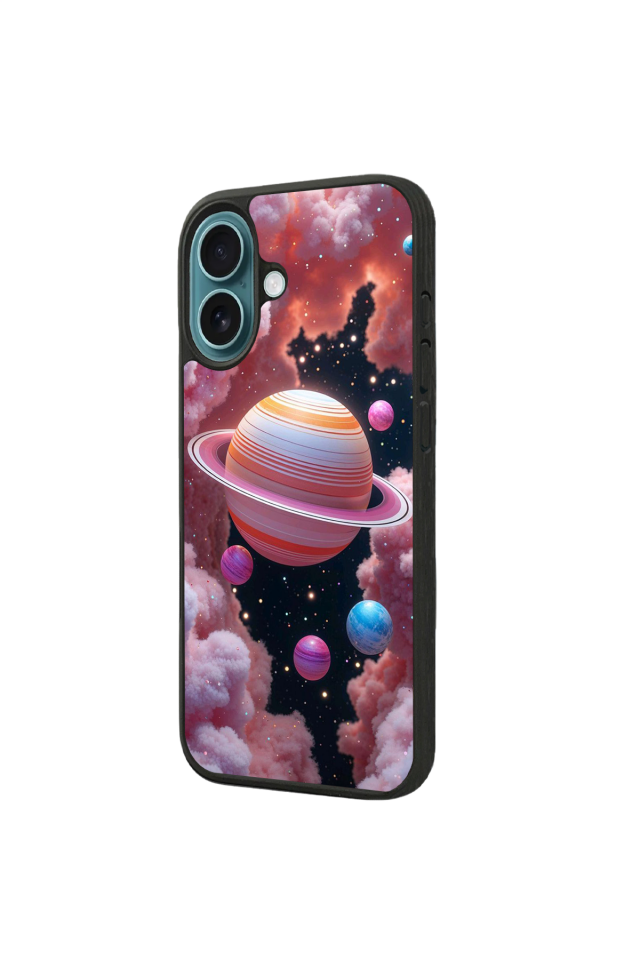 iPhone 16 Uyumlu Uzay Tasarımlı Glossy Premium Kılıf