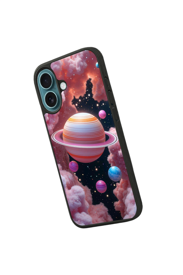 iPhone 16 Uyumlu Uzay Tasarımlı Glossy Premium Kılıf