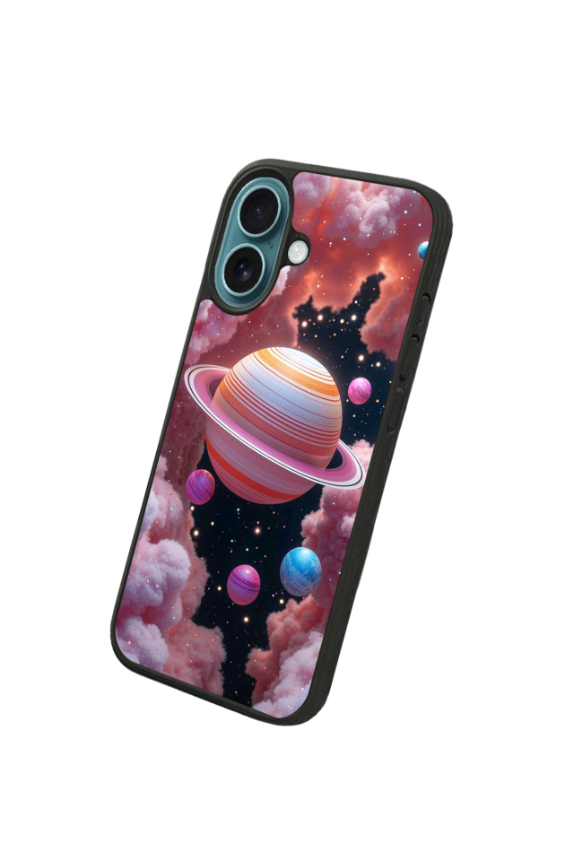 iPhone 16 Uyumlu Uzay Tasarımlı Glossy Premium Kılıf