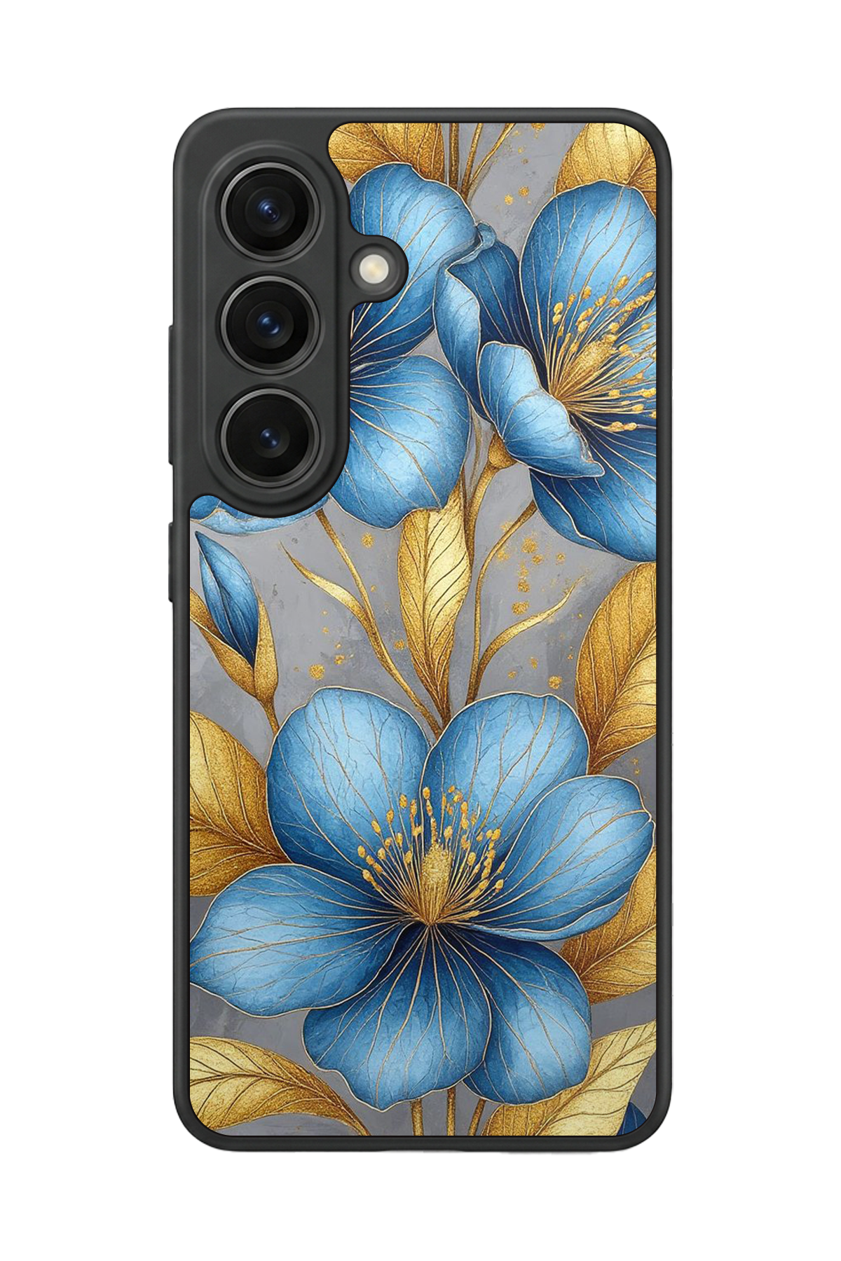 Samsung Galaxy S26 Uyumlu Yaldizli Cicek Tasarımlı Glossy Premium Kılıf