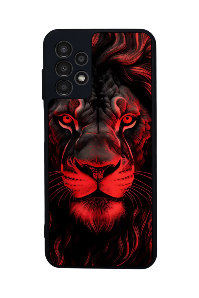 Samsung Galaxy A13 Uyumlu Aslan Tasarımlı Glossy Premium Kılıf