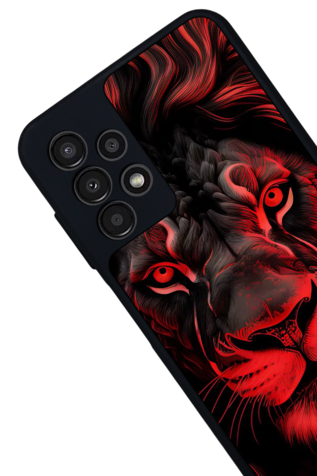 Samsung Galaxy A13 Uyumlu Aslan Tasarımlı Glossy Premium Kılıf