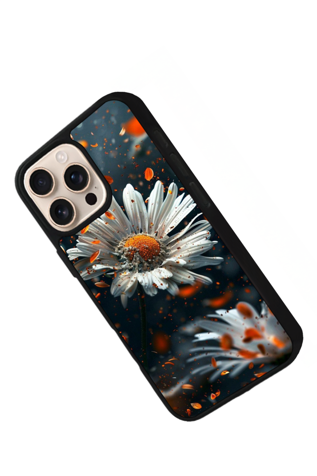 iPhone 16 Pro Uyumlu Cicek Tasarımlı Glossy Premium Kılıf