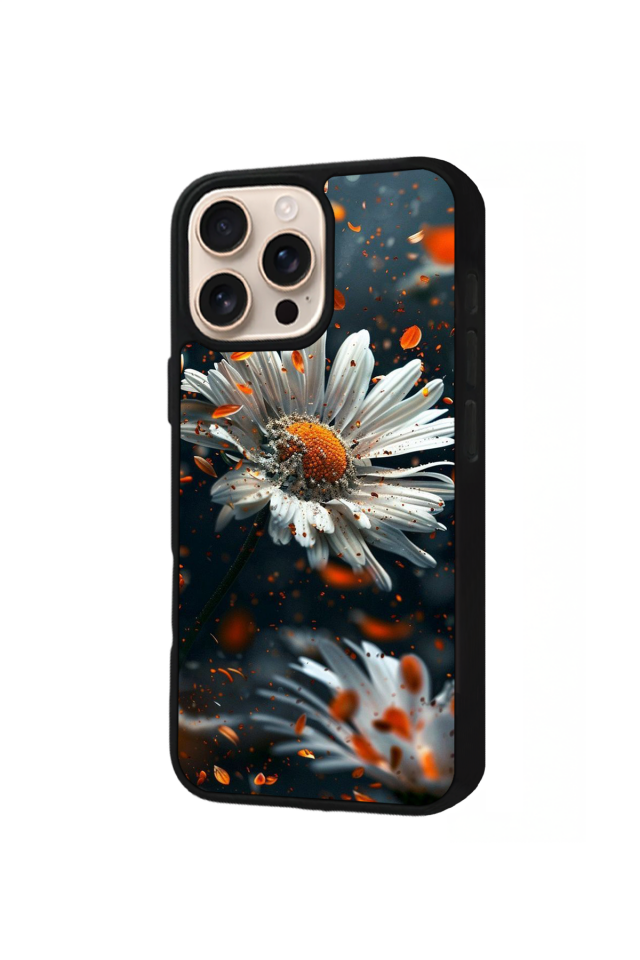 iPhone 16 Pro Uyumlu Cicek Tasarımlı Glossy Premium Kılıf