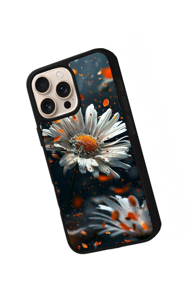 iPhone 16 Pro Uyumlu Cicek Tasarımlı Glossy Premium Kılıf
