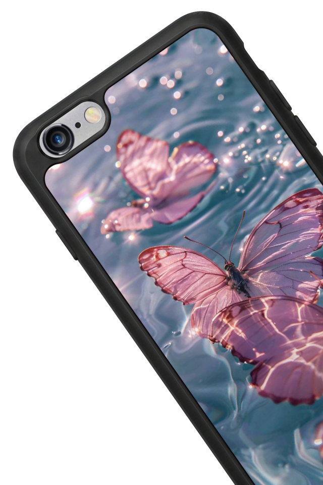 iPhone 6 Plus Uyumlu Kelebek Tasarımlı Glossy Premium Kılıf