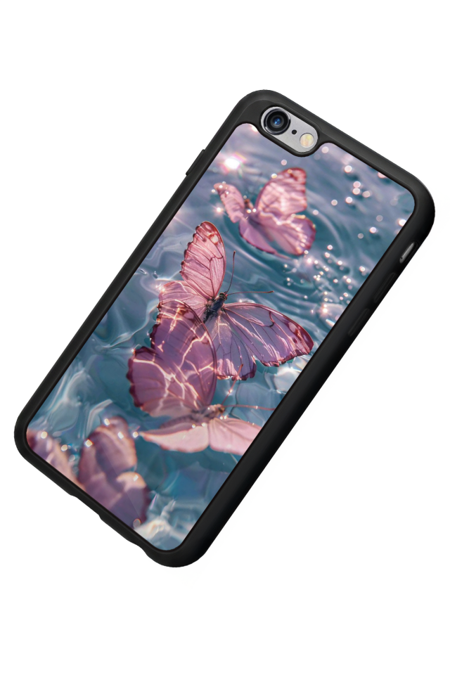 iPhone 6 Plus Uyumlu Kelebek Tasarımlı Glossy Premium Kılıf
