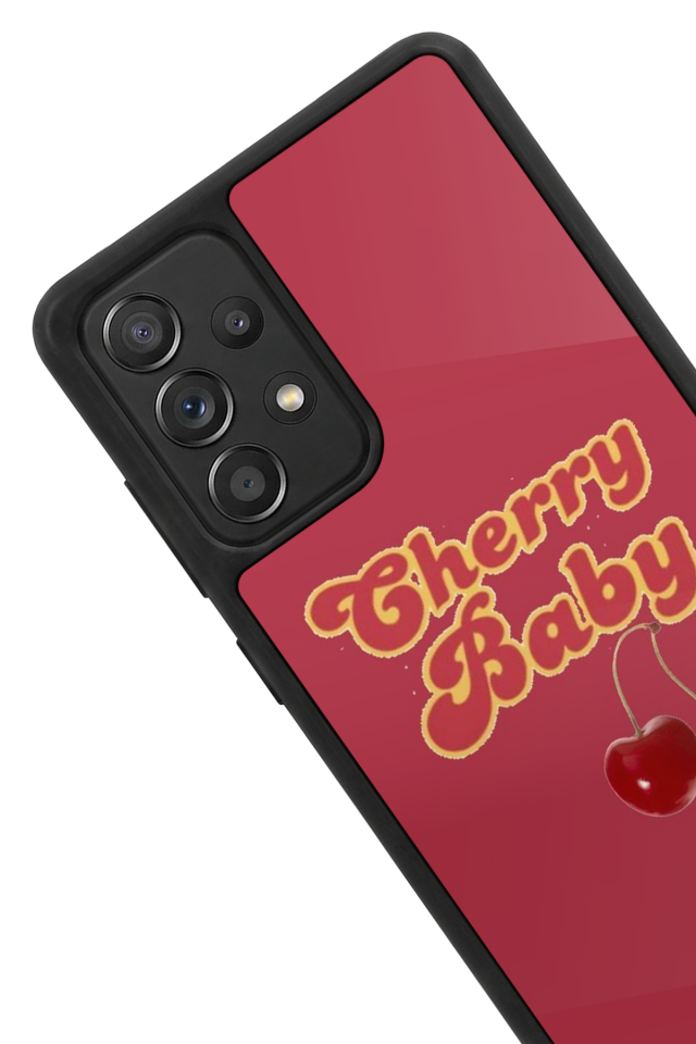 Samsung Galaxy A72 Uyumlu Kiraz Tasarımlı Glossy Premium Kılıf
