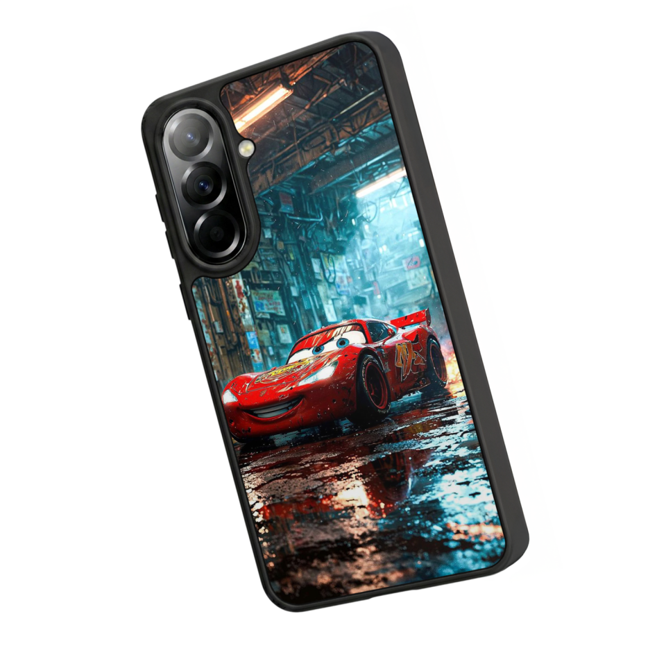 Samsung Galaxy A57 Uyumlu Şimsek McQueen Tasarımlı Glossy Premium Kılıf