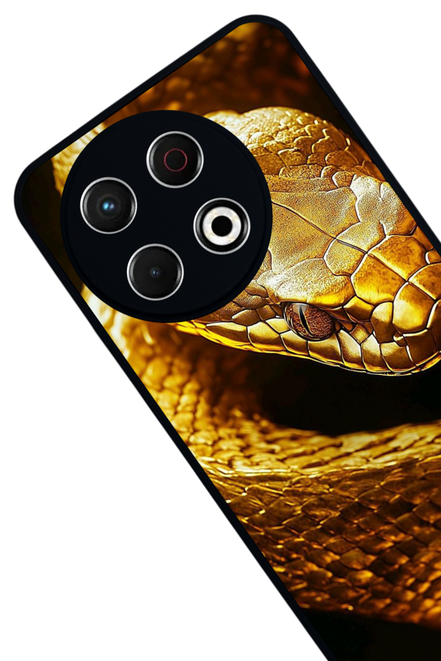 Tecno Spark 30 Pro Uyumlu Yılan Tasarımlı Glossy Premium Kılıf