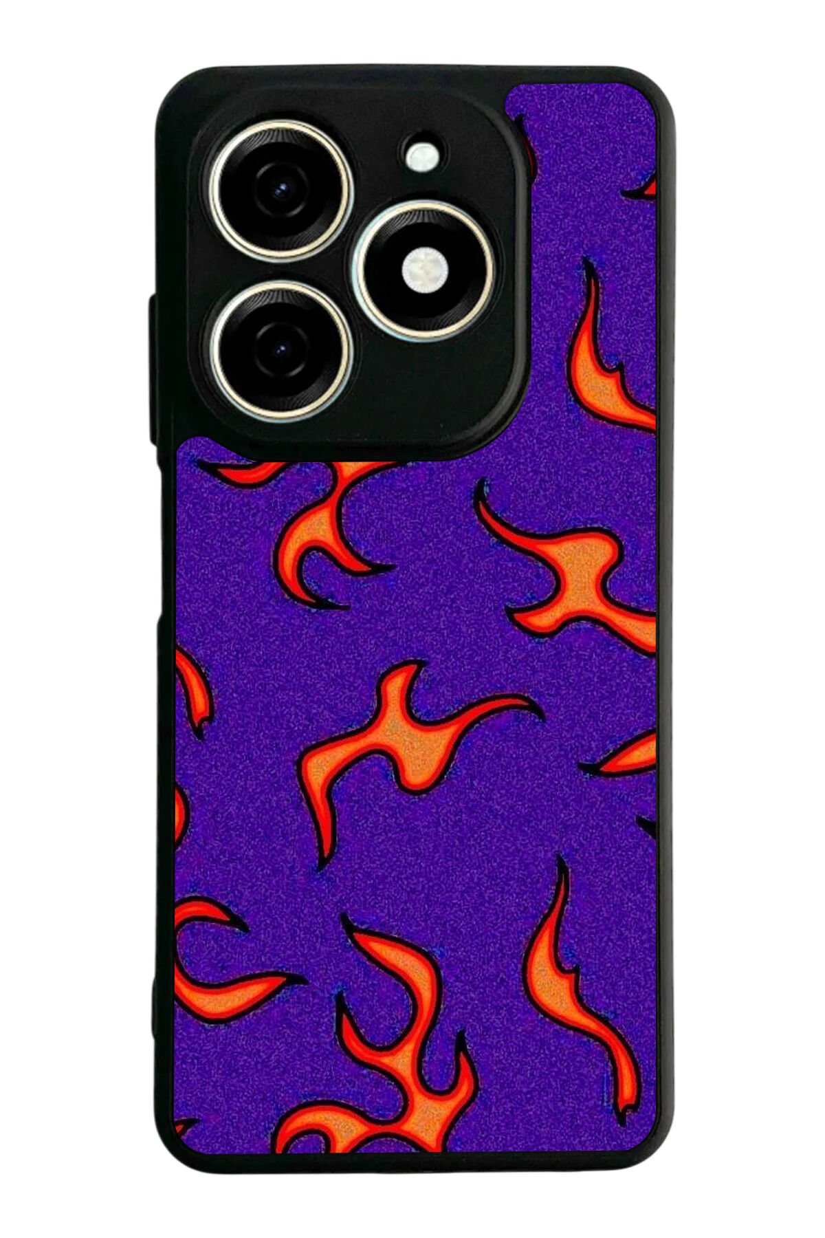 Tecno Spark 20/20C Uyumlu Retro Flame Patterns Tasarımlı Glossy Premium Kılıf