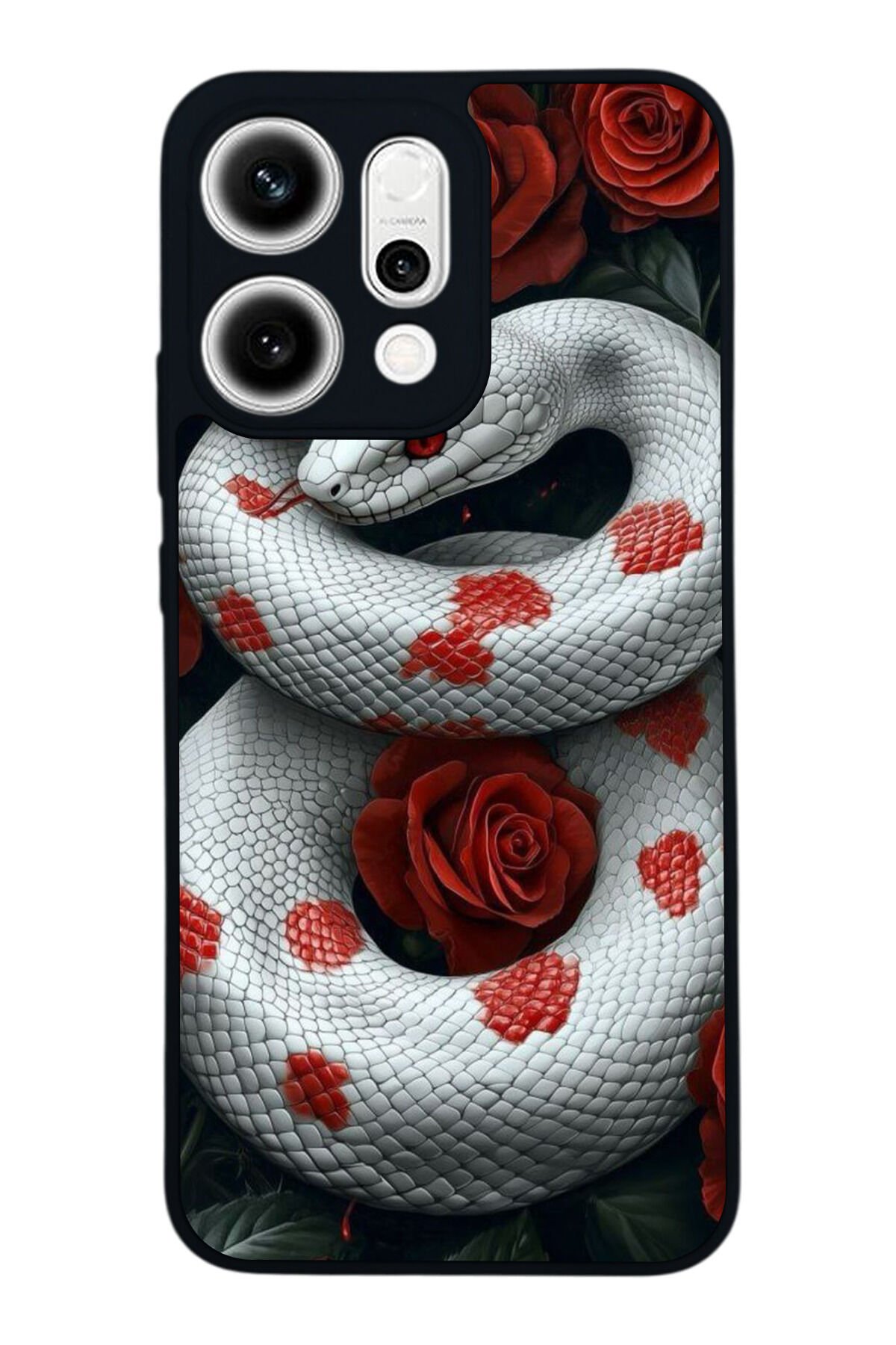 Oppo Reno 14 Uyumlu Yılan Tasarımlı Glossy Premium Kılıf