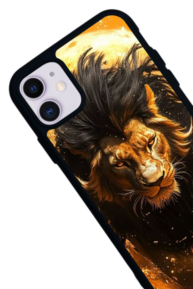 iPhone 11 Uyumlu Aslan Tasarımlı Glossy Premium Kılıf