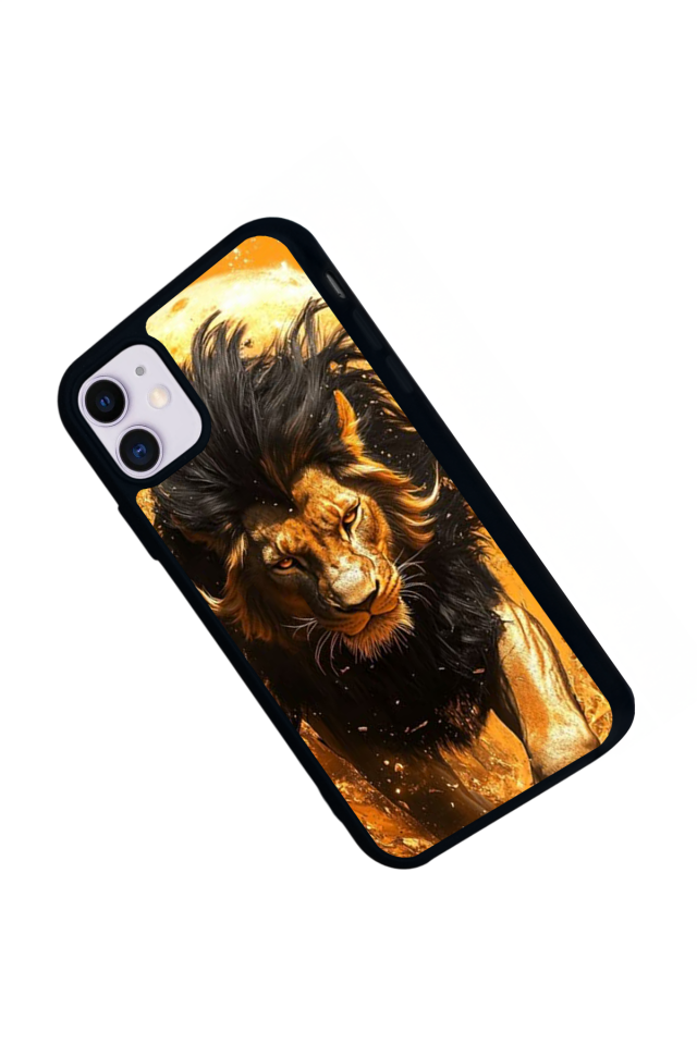 iPhone 11 Uyumlu Aslan Tasarımlı Glossy Premium Kılıf