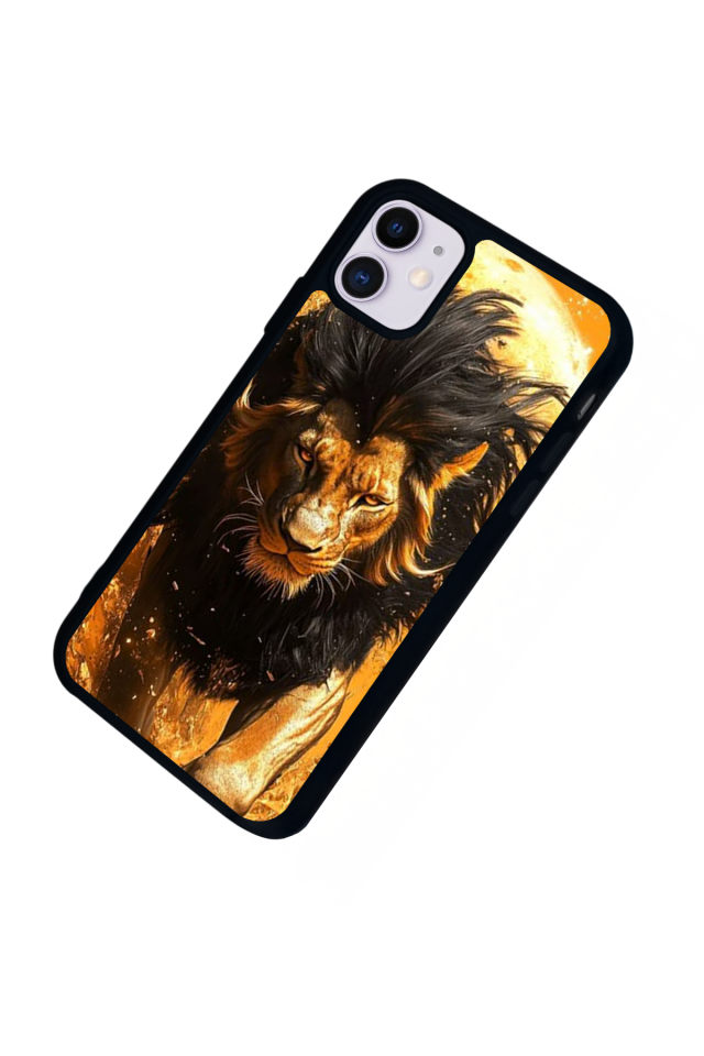 iPhone 11 Uyumlu Aslan Tasarımlı Glossy Premium Kılıf
